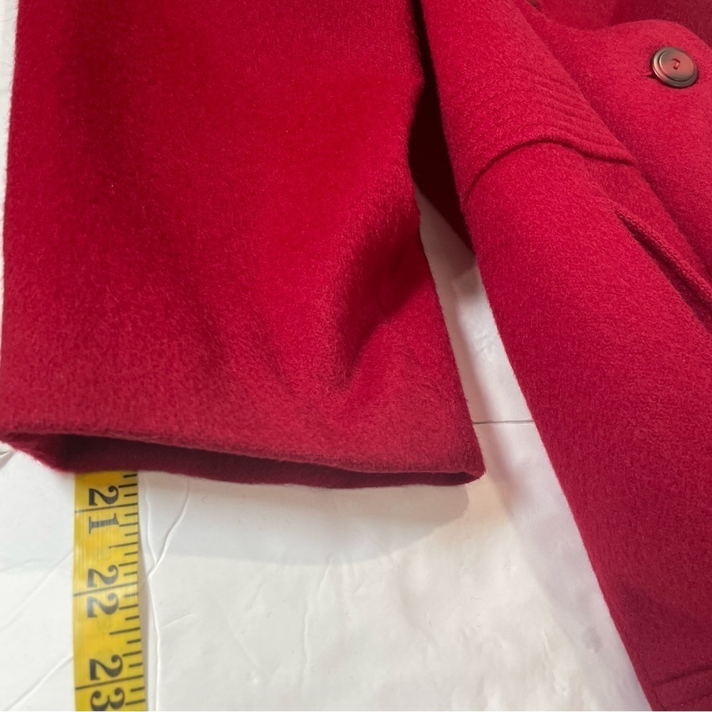 Vintage Chic London Fog Size 8-M Red 100% Wool Coat Classic Retro Glam Elegant - Picture 9 of 16